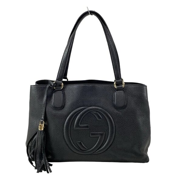 GUCCI Soho Black Leather Tote Bag 815-070325 - Picture 1 of 14